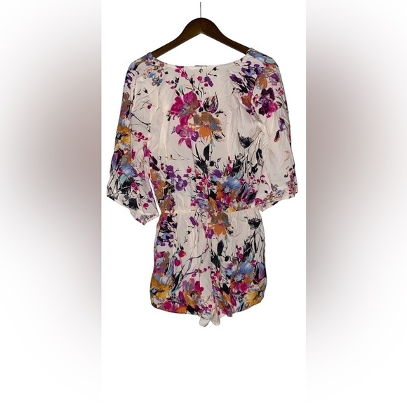 Umgee Floral‎ Romper Dainty Feminine Women S Boho Prairie Cottagecore Rayon - Picture 2 of 7